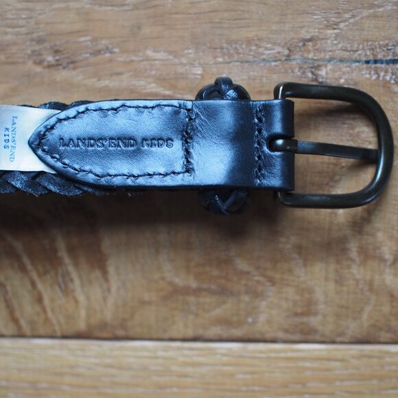 Lands' End | Like NEW Black Leather Braided Belt - Picture 6 of 7